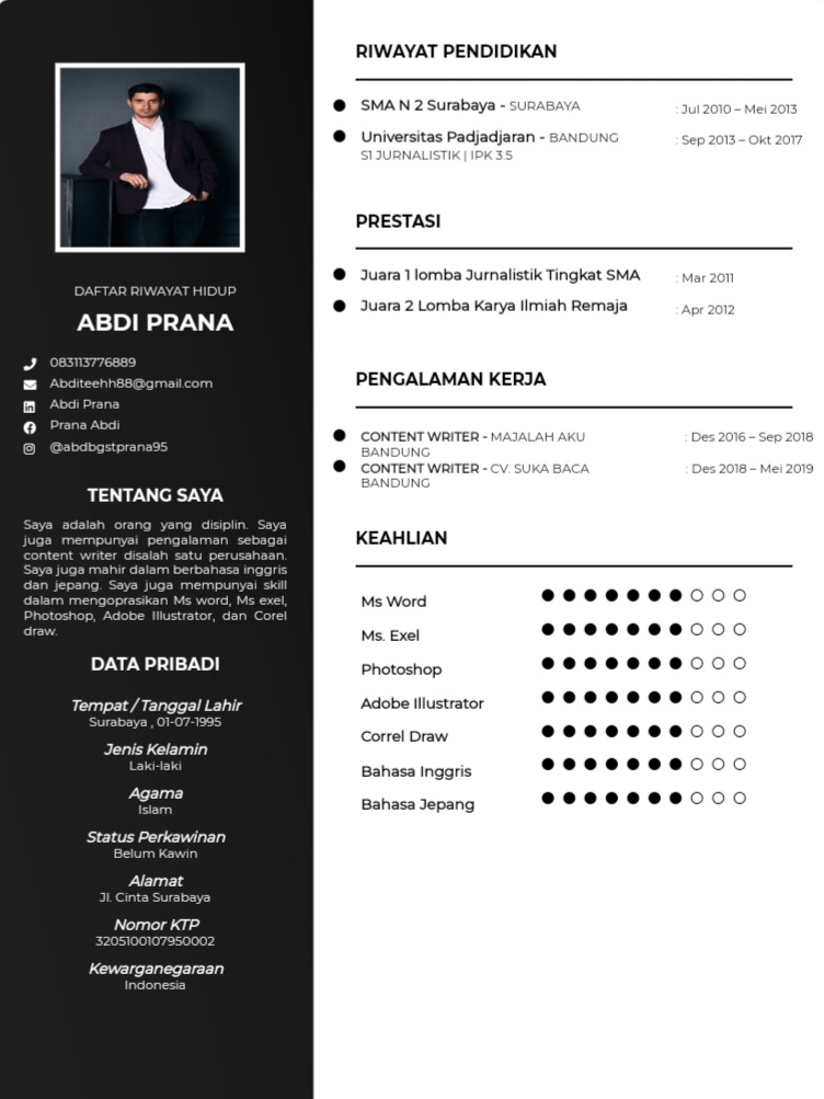 7+ Contoh CV Menarik dan Kreatif Agar Dilirik HRD - Blog ...