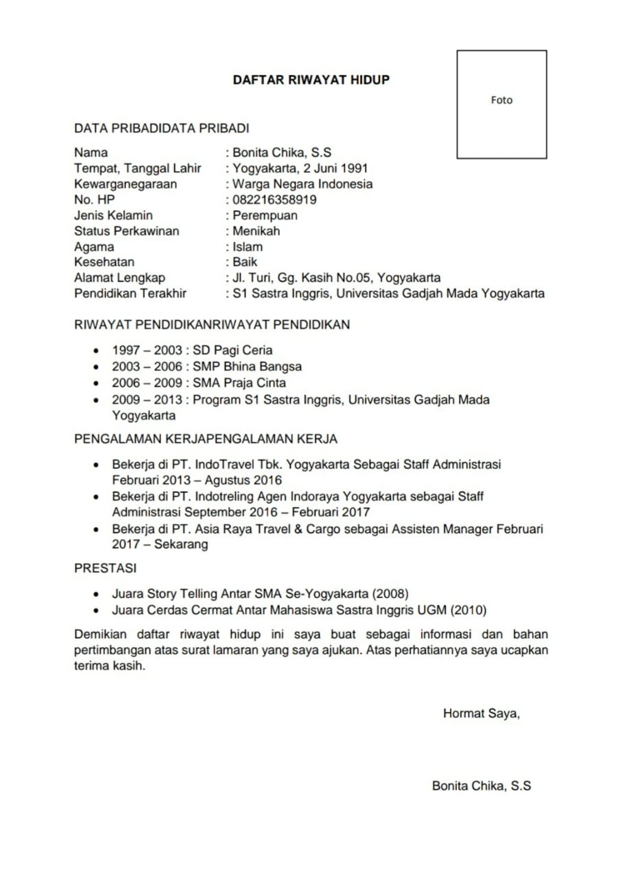 11++ Contoh surat lamaran pekerjaan cv terbaru terbaik