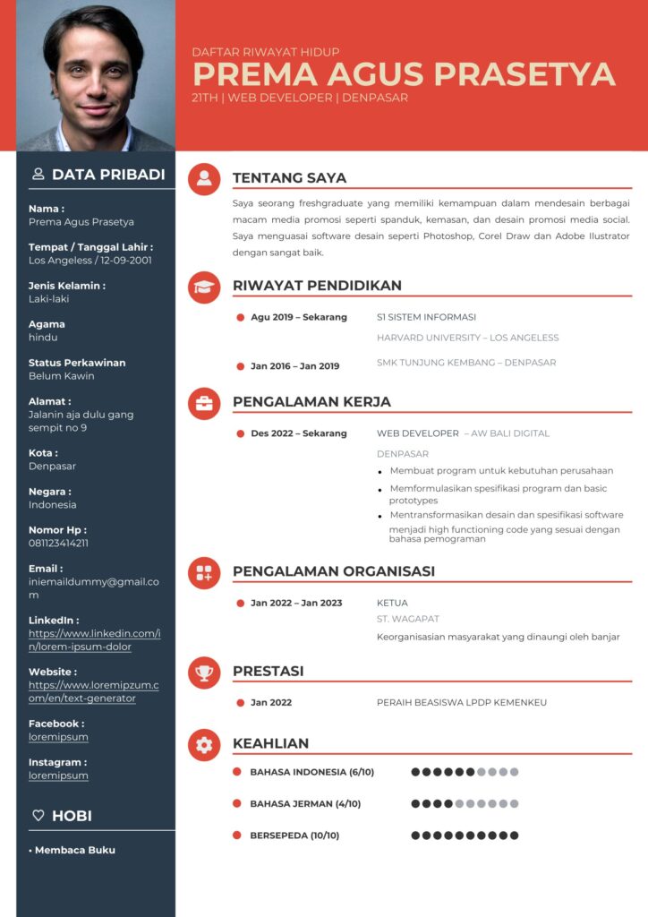Contoh CV Lamaran Kerja PDF yang Baik dan Benar Terbaru 2025 Blog BikinCV
