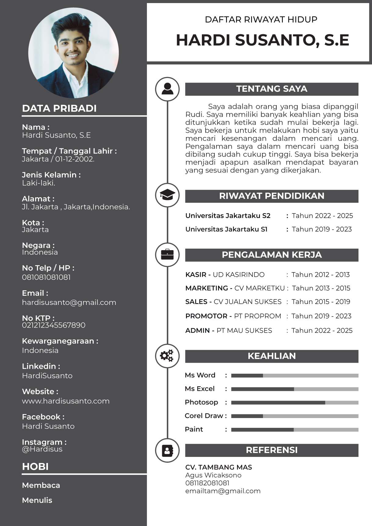 Contoh CV Lamaran Kerja PDF yang Baik dan Benar Terbaru