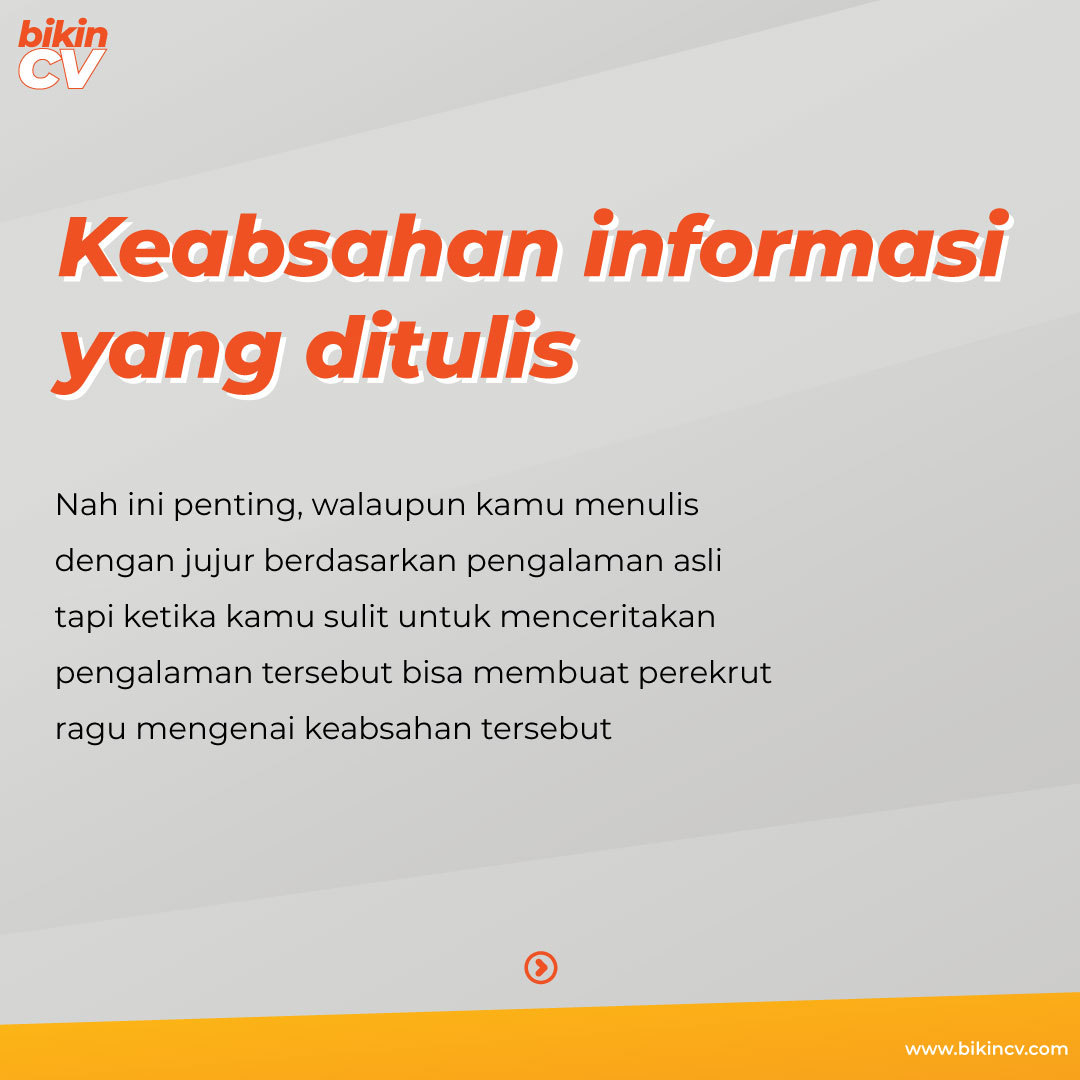 Penjelasan Singkat Tentang Keabsahan Informasi Saat Interview