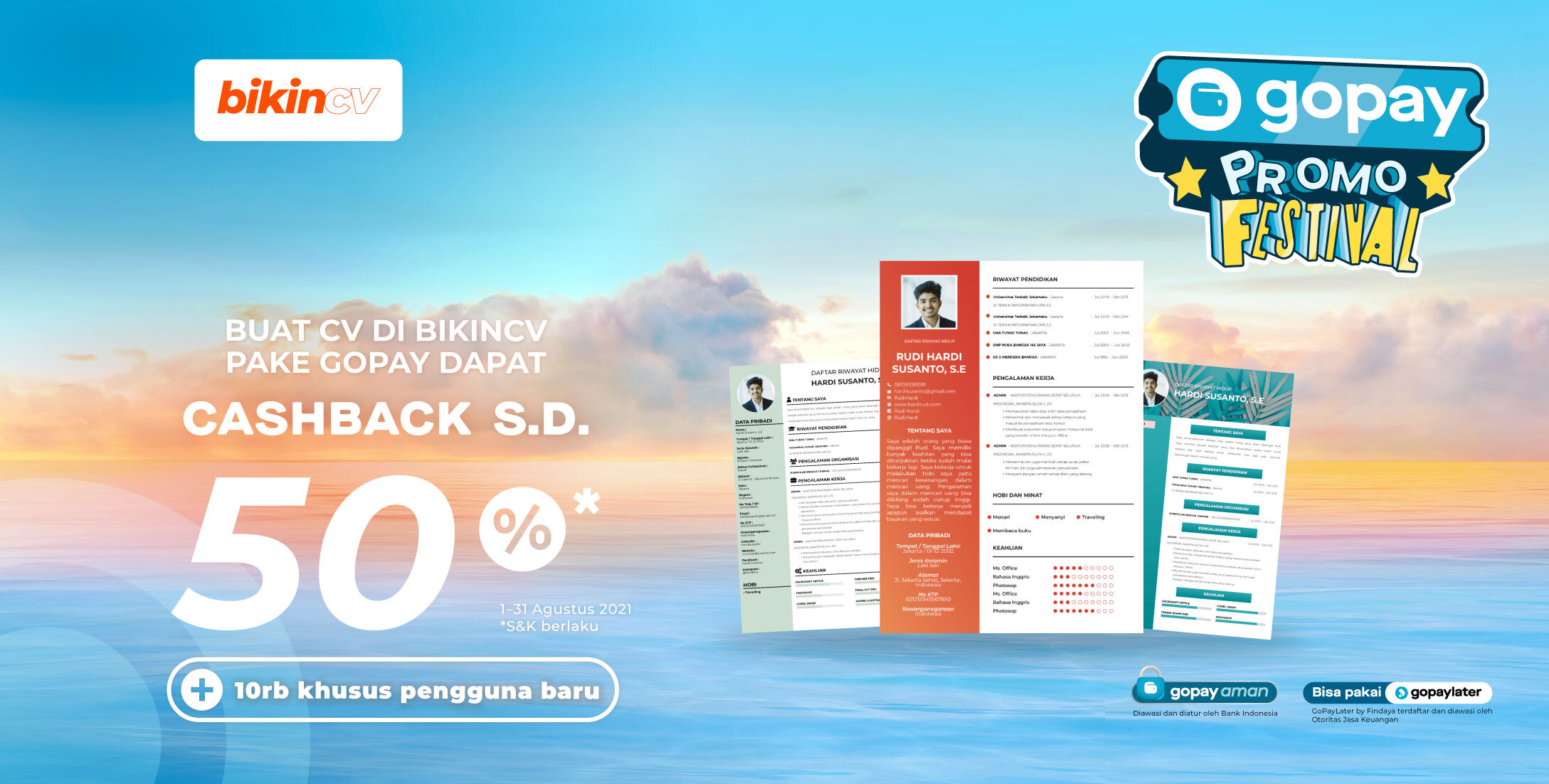 Buat CV Dapat Cashback Pakai GOPAY