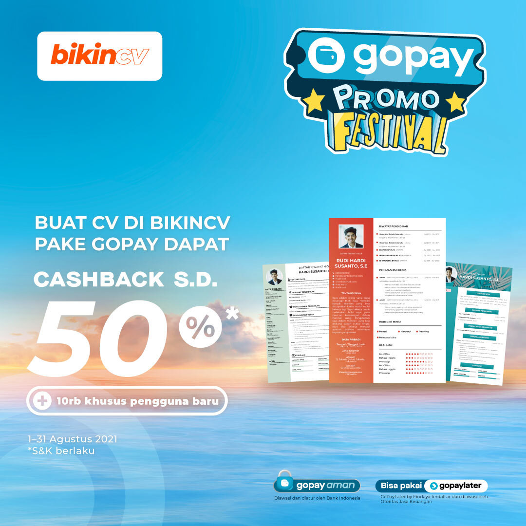 Buat CV Dapat Cashback Pakai GOPAY