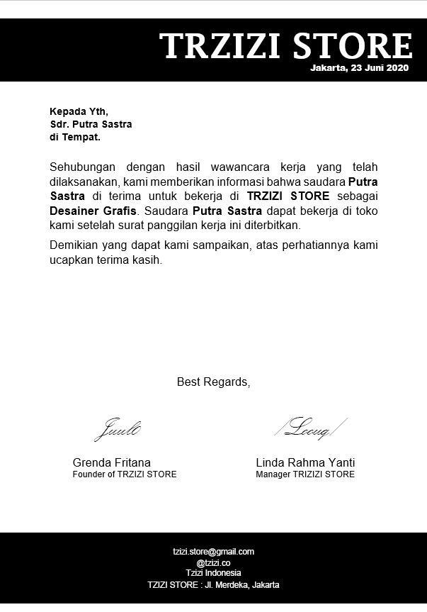 Contoh Surat Panggilan Kerja Terbaru Yang Baik dan Benar