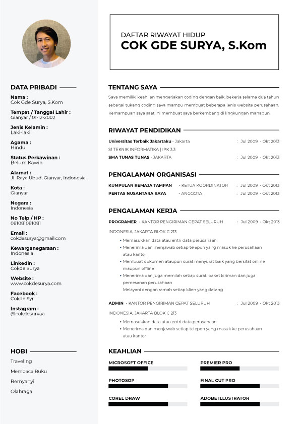 Template CV Penatih