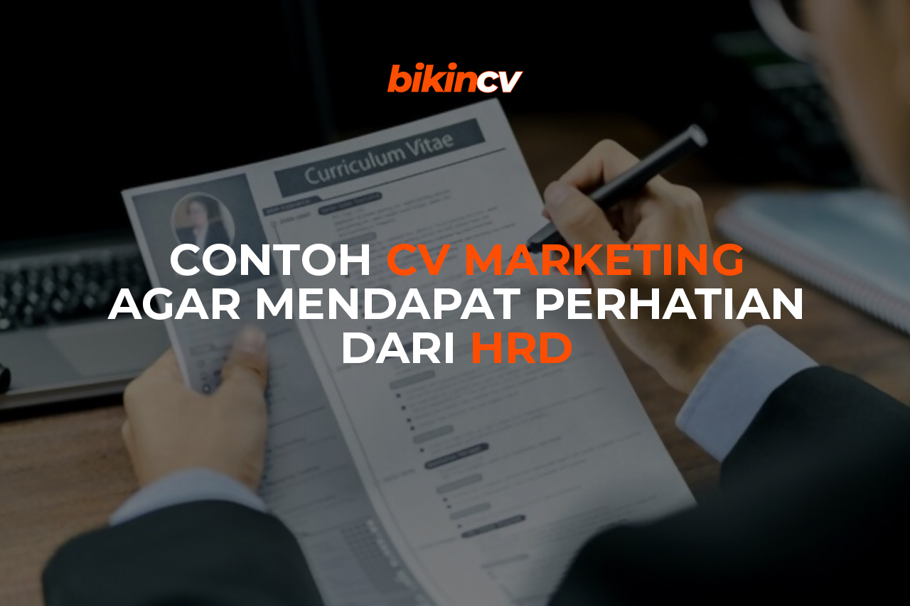 Contoh CV Marketing Agar Mendapat Perhatian HRD