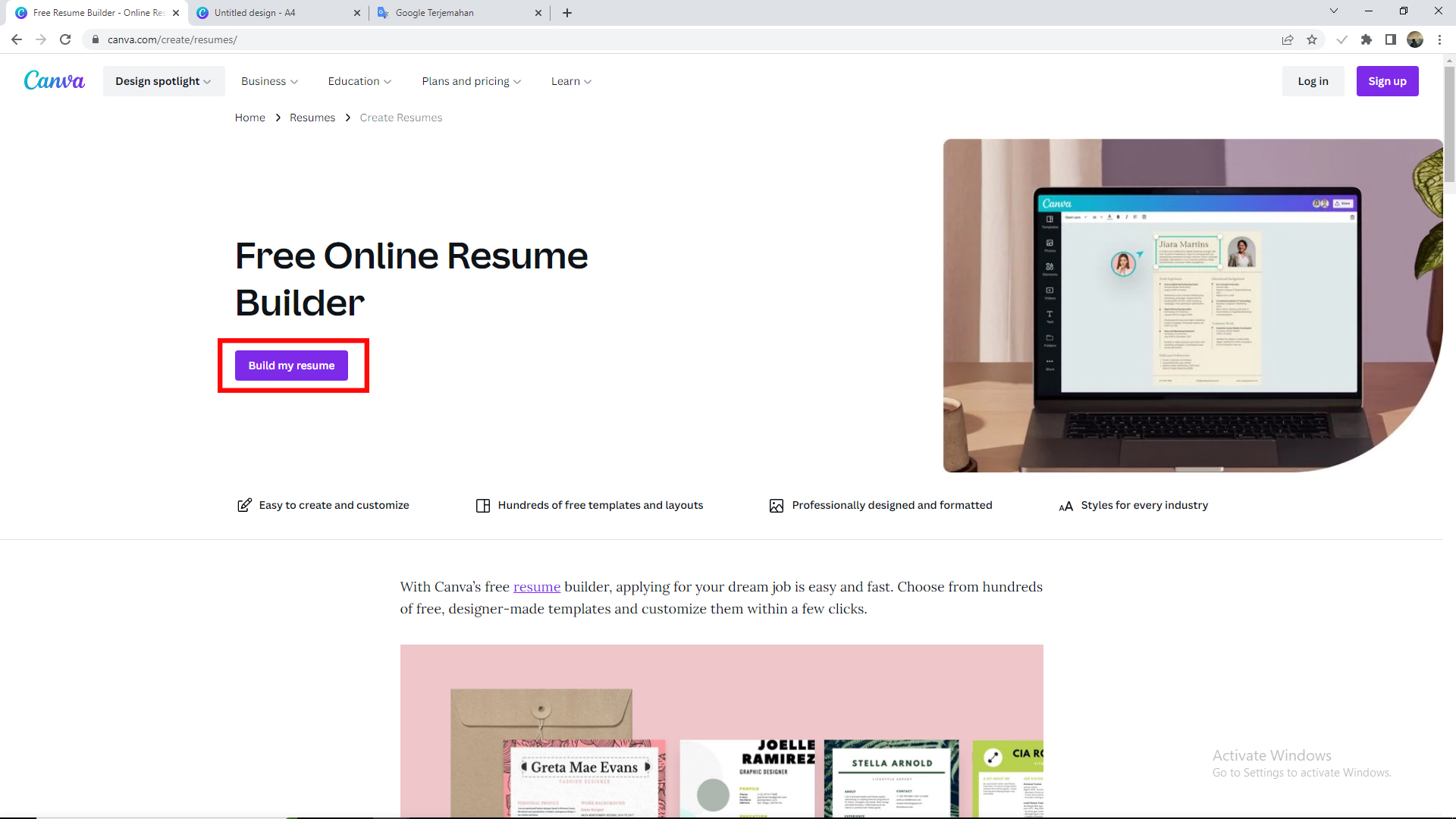 Cara Bikin CV di Canva 