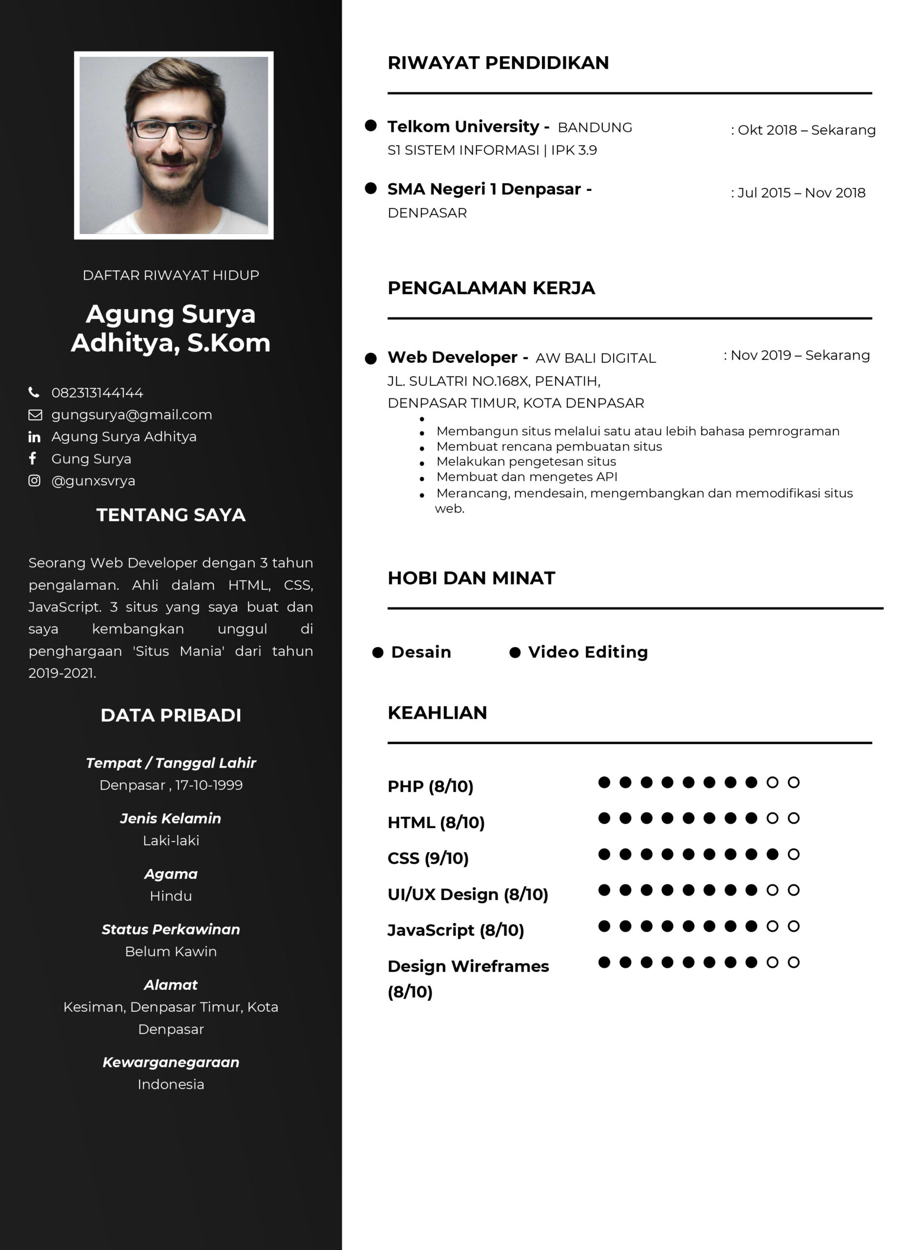 Contoh CV Web Developer Dan Tips Membuatnya 2025 Blog BikinCV