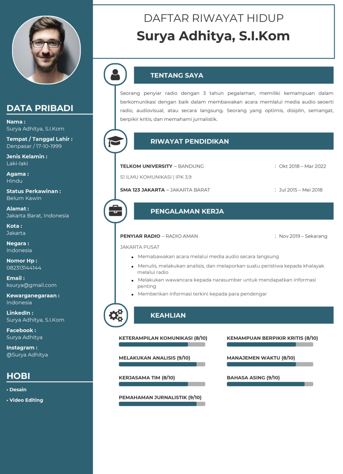Contoh CV Penyiar Radio dan Cara Membuatnya - Blog BikinCV