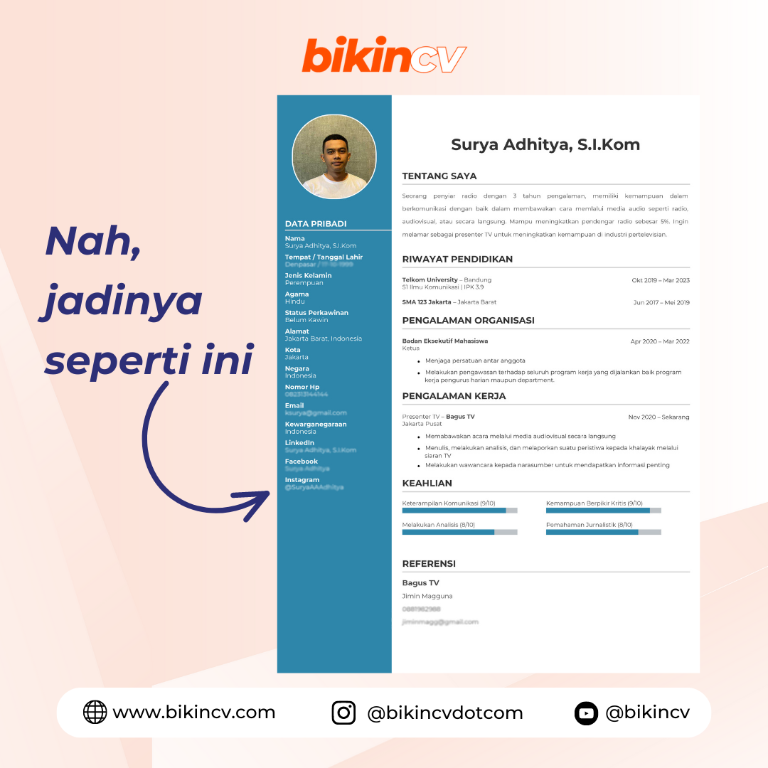 Format CV 2023 Paling Disukai HRD