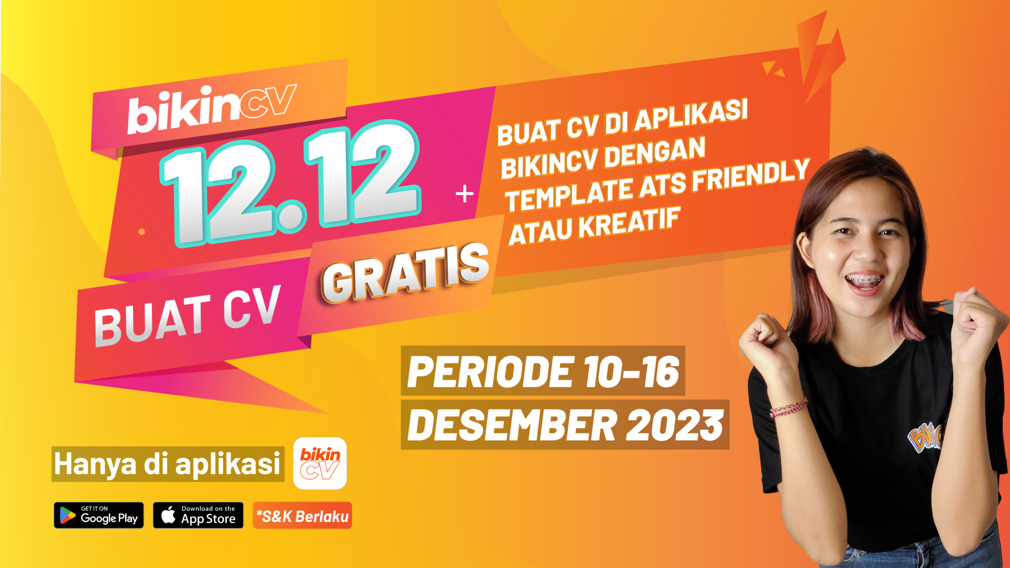 Promo 12.12 BikinCV, GRATIS di Aplikasi!