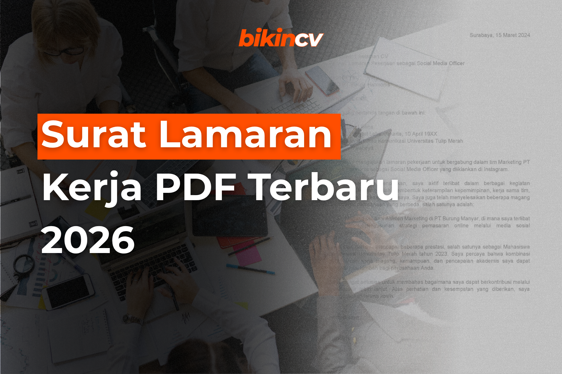 Surat Lamaran Kerja PDF Terbaru 2026