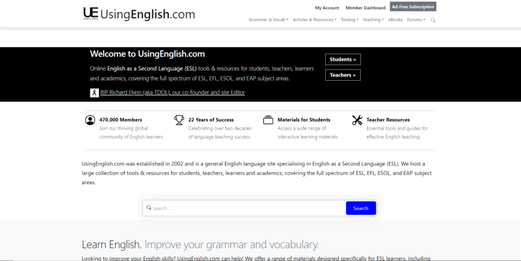 Belajar Bahasa Inggris di usingenglish.com