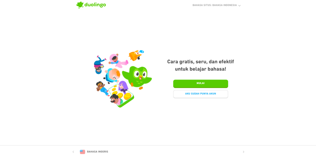 Website Belajar Bahasa Inggris duolingo.com