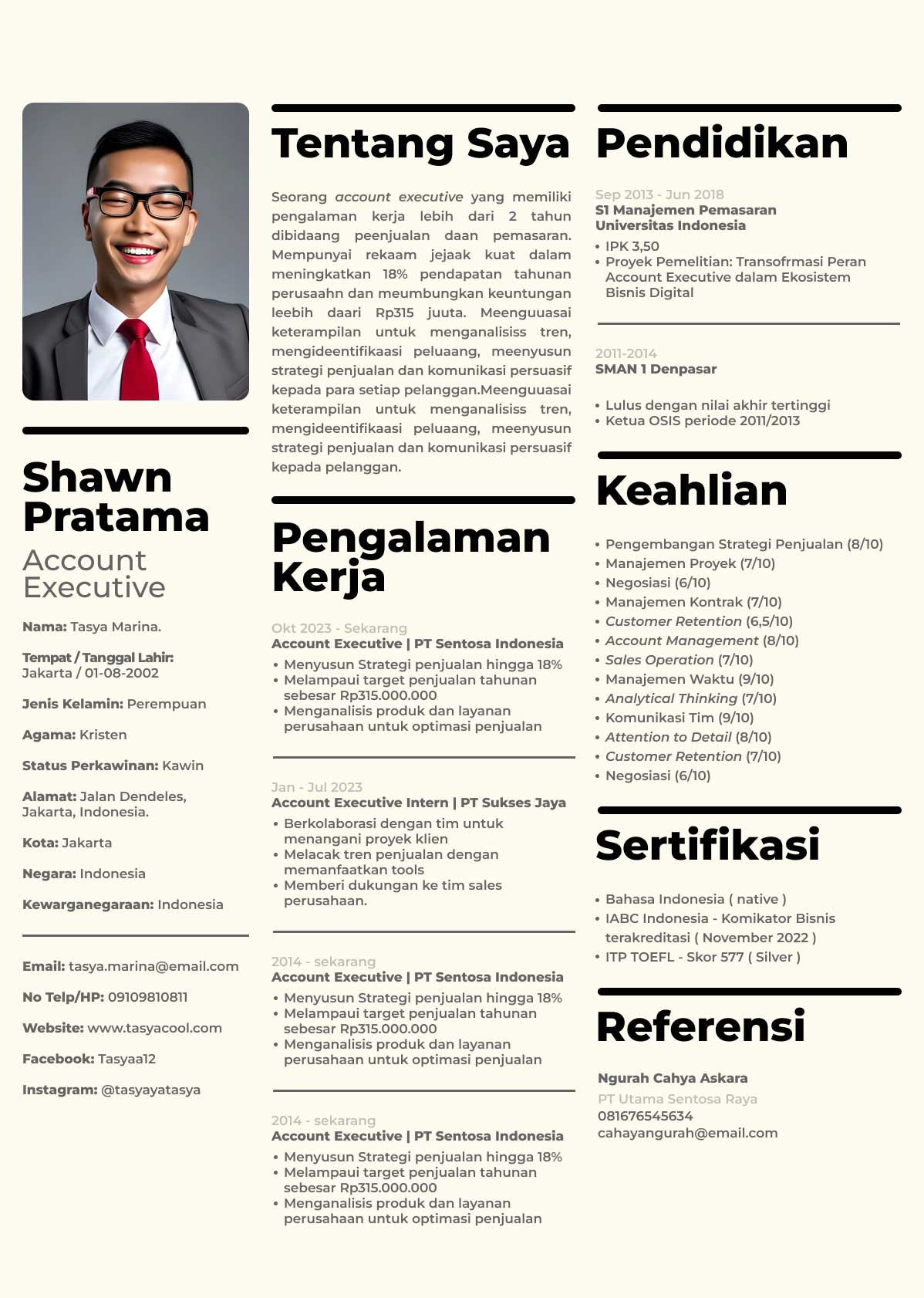 Template CV Melasti