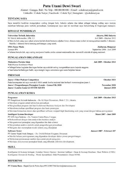 Template CV Uluwatu